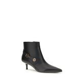 PINKO Black Calf Leather Bos Taurus Ankle Boots